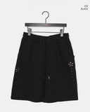 [UNISEX] Scent You Studded Pintuck Banding Bermuda Training Pants