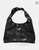 Naming Eyelet Leather Shoulder Bag