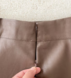 Lazy flare leather long skirt