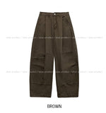 No-pin curved cut cotton balloon pants