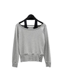 Blend Waffle Layered Halter Sweatshirt