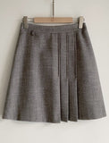 Chalet Brushed Unbalanced Pleats Mini Skirt