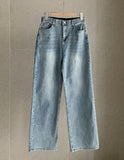 Haibeul Cotton Wide Banding Denim Pants