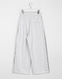 [BAONHAUS] Recock frill banding wide jogger pants