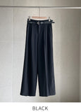 Ravet Pin Tuck Wide Slacks (Belt set)