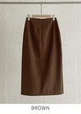 Gret Pintuck Slit Long Skirt