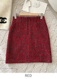 Speth Pearl Tweed A-Line Mini Skirt