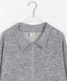 [BAONHAUS] Rikumi ribbed knit collar zip-up cardigan
