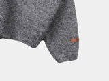 Sodan round neck henley neck loose wool long sleeve knit