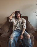 Portina Damage Wide Denim Pants