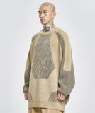 Paneled Mixed Knit Sweater