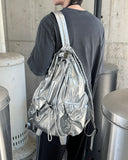 glossy string backpack