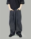 Mons denim banding wide pants