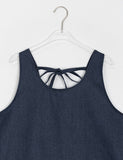 Suu Ribbon Denim Sleeveless Long One Piece