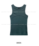 Rounding stitch ribbed sleeveless