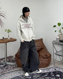 Raton Crop Lettering Brushed Hood Zip-Up