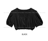 MUSE Lace Puff Crop Short Sleeve