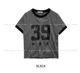39 Sporty Pinstripe Ringer Short Sleeve