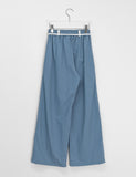 [BAONHAUS] Genbibeu Nylon Belted Wide-leg Pants
