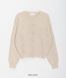 Linen round knit cardigan