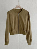[Two Piece Set] Ramel Blouson Zip-Up Jumper Pintuck Banding Long Skirt