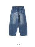 Fancy Lettering Balloon Denim Pants