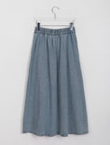 Asohi Button Banding Denim Long Skirt