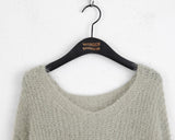 Selena V-neck Angora Long Sleeve Knit