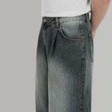 blue gray wide jeans