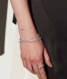 Essence Silver Square Channel Tennis Bracelet