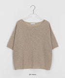 Tendan summer linen overfit short sleeve boucle knit