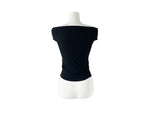 Zant Ribbon Knot Off-Shoulder Shirring T-Shirt