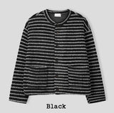 Luboy Striped Crop Cardigan