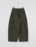 Frankie Curved Cotton Cargo Banding Balloon Wide Pants