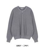 Hidden Button Round Cardigan