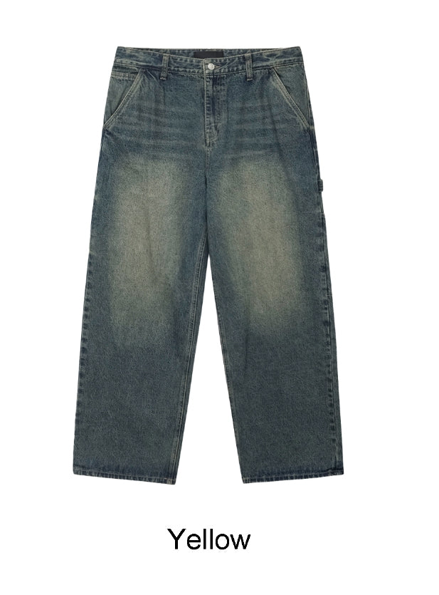 【SATIIIZ】Mile Washing Carpenter Denim Pants Mile Washing Carpenter Denim Pants - satiiiz