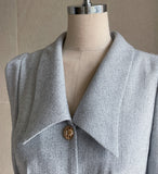 [Tweed set] Mishorin Peplum Tweed Collar Blouse Jacket Skirt