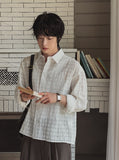 Crudy wrinkle check shirt
