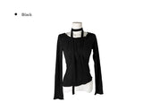 Conf Cut Ribbed Unbalanced Muffler Slim Fit T-shirt