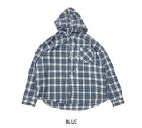 Mild Overfit Hooded Checkered Shirt