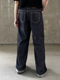 Non-Fade Linen Slab Wide Denim