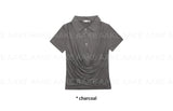 DRAPE LAYERED COLLAR TEE