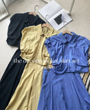 Decoline Puff Collar Short Zip-Up Jacket Banding Flare Skirt Set
