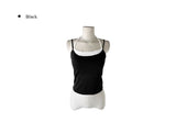 Orton Fake Layered Color Matching Lace Halter Layered Cap Sleeveless