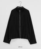 Nekimo string ribbed knit zip-up cardigan