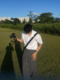 Collar Henry Neck Boonto Short Sleeve T-shirt