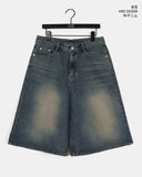 Tout Washed Wide Denim Bermuda Pants