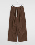 Timoa banding fleece brushed rivet wide pants