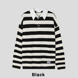 Douji stripe collar t-shirt