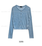 Sorbet Summer See-through Ribbed Cardigan